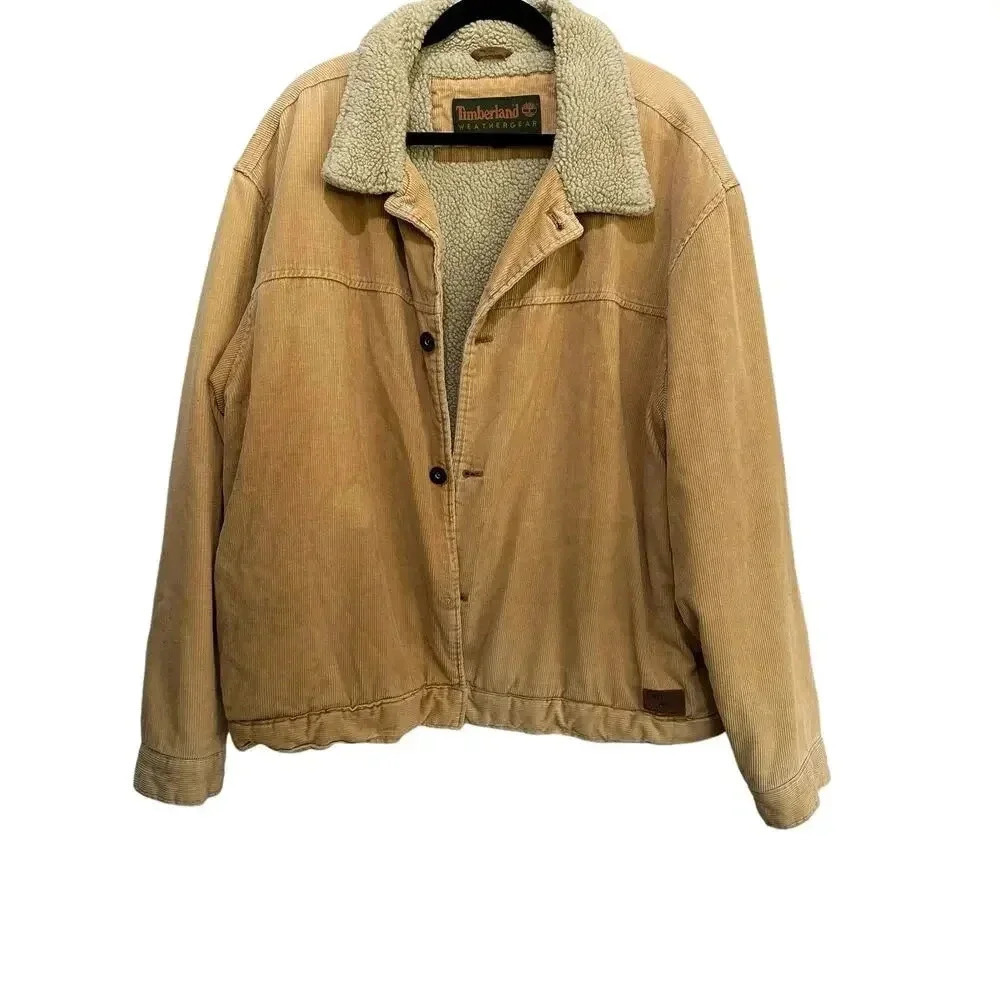 Vintage Timberland Weather Gear cordoury Sherpa Jacket Size XXL